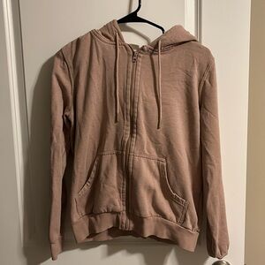 h&m zip up hoodie, dusty pink, size small